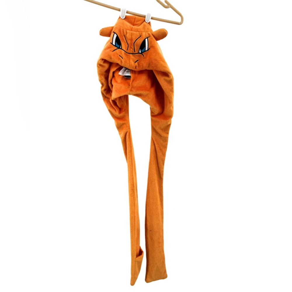 Charizard Plush Scarf Hoodie Hat w/ Mitts 2016 Pokemon cosplay Kidcore outdoor